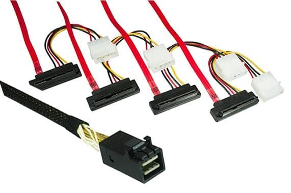 MAG SAS-43FNL-PW-75, 0,75 m, SFF-8643, SFF-8482, Hane/Hona, Svart, Röd, Vit, Svart