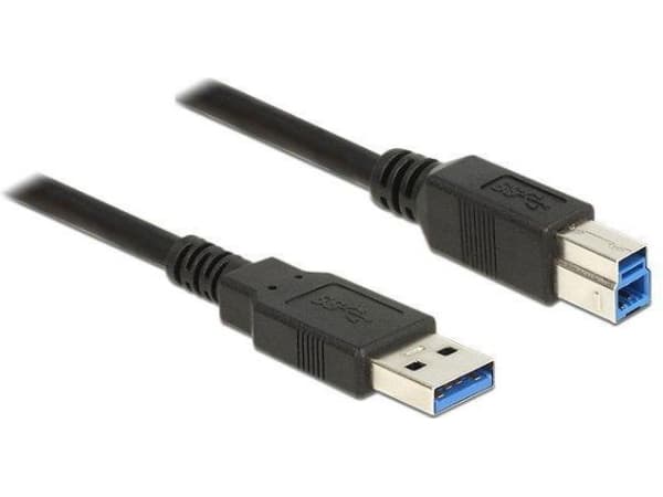 Delock - USB-kabel - USB typ A (hane) till USB Type B (hane) - USB 3.0 - 5 m - svart