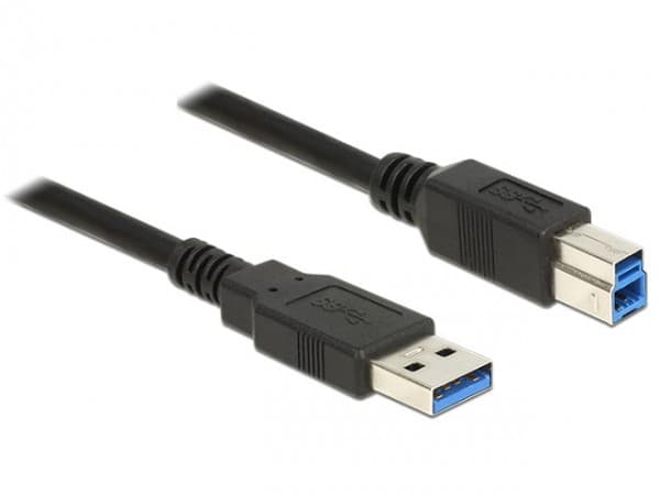 Delock - USB-kabel - USB typ A (hane) till USB Type B (hane) - USB 3.0 - 5 m - svart
