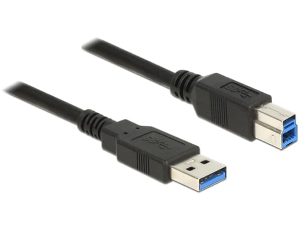 Delock - USB-kabel - USB typ A (hane) till USB Type B (hane) - USB 3.0 - 5 m - svart