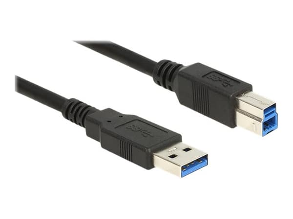 Delock - USB-kabel - USB typ A (hane) till USB Type B (hane) - USB 3.0 - 5 m - svart