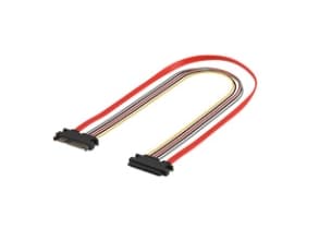 Goobay 93871, 0,5 m, SATA III, SATA 7-pin + 15-pin, SATA 7-pin + 15-pin, Uros/naaras, Musta, Oranssi, Punainen, Keltainen