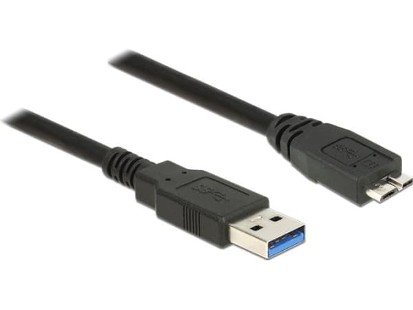 DeLOCK - USB-kabel - USB Typ A (han) till Micro-USB Typ B (han) - USB 3.0 - 1,5 m - sort