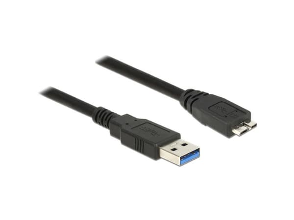 DeLOCK - USB-kabel - USB Typ A (han) till Micro-USB Typ B (han) - USB 3.0 - 1,5 m - sort