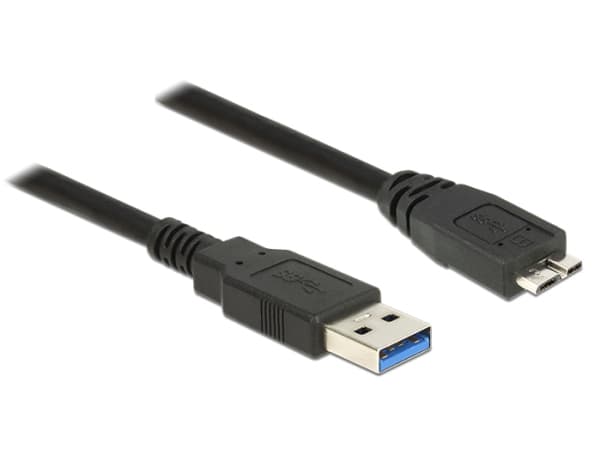 DeLOCK - USB-kabel - USB Typ A (han) till Micro-USB Typ B (han) - USB 3.0 - 1,5 m - sort