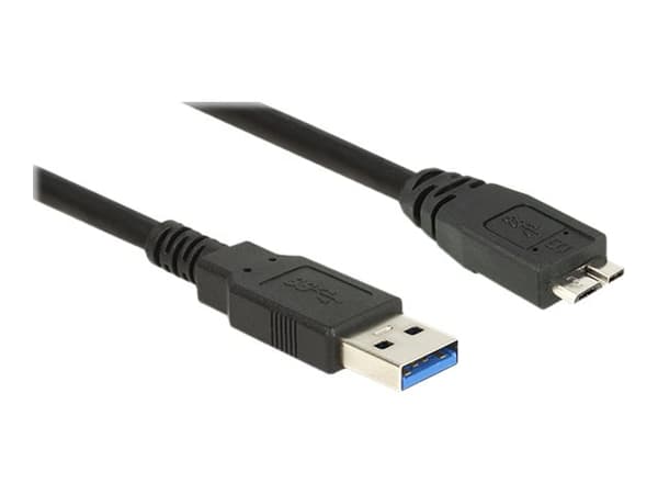DeLOCK - USB-kabel - USB Typ A (han) till Micro-USB Typ B (han) - USB 3.0 - 1,5 m - sort