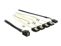 Miniatyrbild 1 av 3: Delock - SATA/SAS-kabel - SAS 6Gbit/s - 4x mini-SAS HD (SFF-8643) till SATA, sidoband - 50 cm