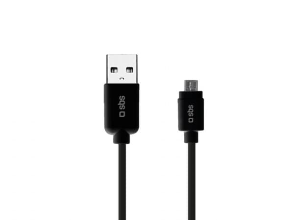 SBS 3m USB 2.0, 3 m, USB A, Micro-USB B, USB 2.0, Hankjønn/hankjønn, Sort