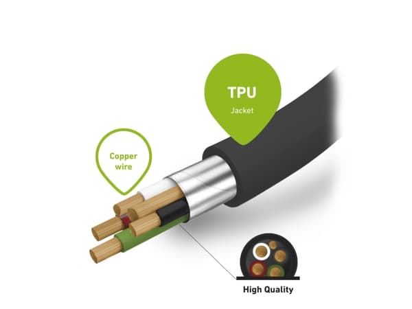 SBS TECABLEMICROC30K, 1,5 m, USB A, USB C, USB 3.2 Gen 1 (3.1 Gen 1), Hane/Hane, Svart