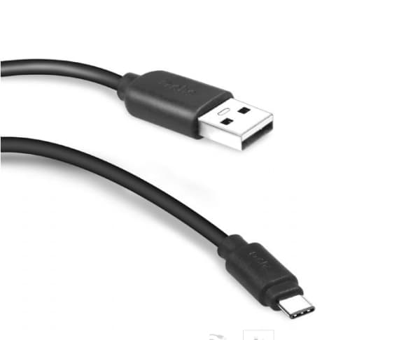 SBS TECABLEMICROC30K, 1,5 m, USB A, USB C, USB 3.2 Gen 1 (3.1 Gen 1), Hane/Hane, Svart