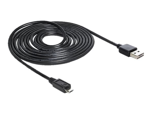 Delock EASY-USB - USB-kabel - mikro-USB typ B (hane) till USB (hane) - 3 m - svart