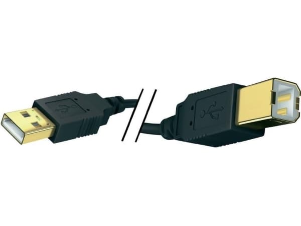 Inakustik 01070001, 1 m, USB A, USB B, USB 2.0, uros/naaras, musta