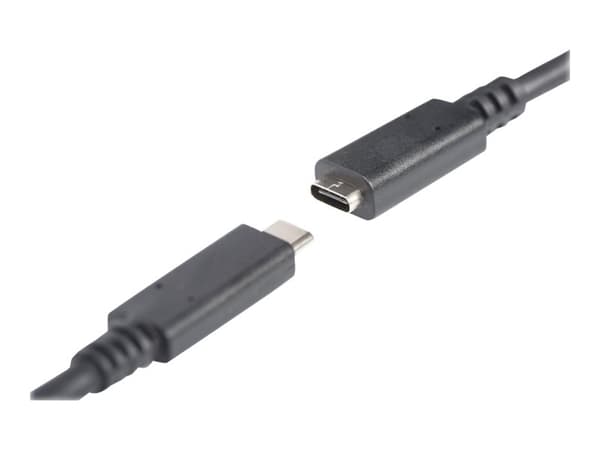 DIGITUS - USB-forlengelseskabel - 24 pin USB-C (hann) til 24 pin USB-C (hunn) - USB 3.1 Gen 2 - 20 V - 5 A - 70 cm - svart