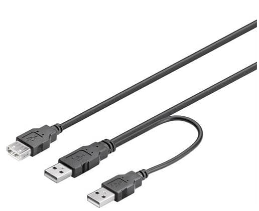 DELTACO USB2-16 - USB-kabel - USB (hona) till USB (hane) - 30 cm