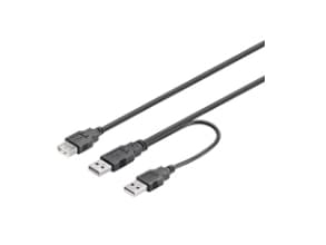 DELTACO USB2-16 - USB-kabel - USB (hona) till USB (hane) - 30 cm