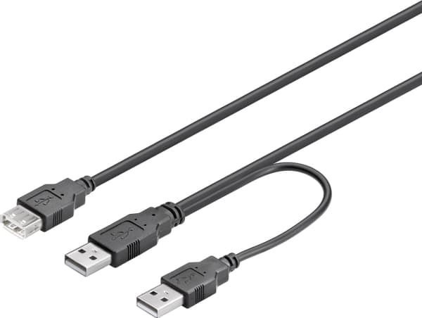DELTACO USB2-16 - USB-kabel - USB (hona) till USB (hane) - 30 cm