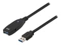 Miniatyrbild 2 av 5: DELTACO USB3-1000 - USB-förlängningskabel - USB typ A (hona) till USB typ A (hane) - 2 m - aktiv - svart