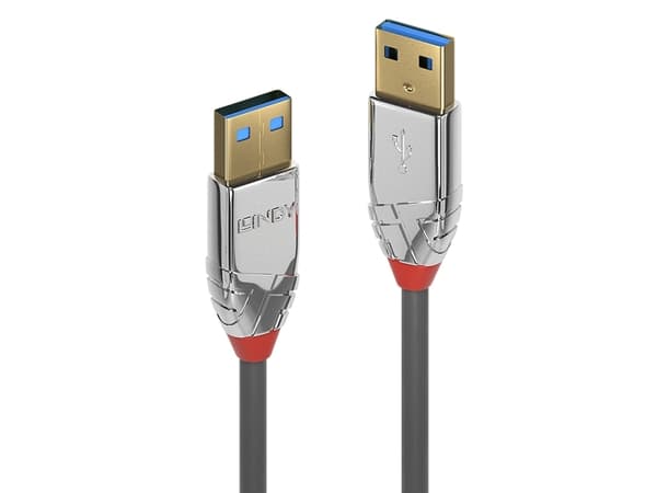 Lindy 36628, 3 m, USB A, USB A, USB 3.2 Gen 1 (3.1 Gen 1), 5 Gbit/s, Grå