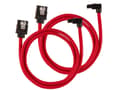 Miniatyrbilde 3 av 5: CORSAIR - SATA-kabel - Serial ATA 150/300/600 - SATA (hann) rett, låst til SATA (hann) høyrevinklet - 60 cm - rød (en pakke 2)