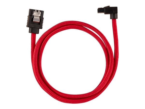 CORSAIR - SATA-kabel - Serial ATA 150/300/600 - SATA (hann) rett, låst til SATA (hann) høyrevinklet - 60 cm - rød (en pakke 2)