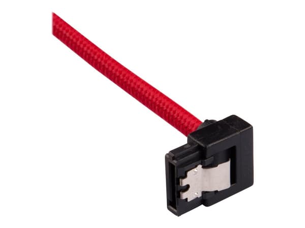 CORSAIR - SATA-kabel - Serial ATA 150/300/600 - SATA (hann) rett, låst til SATA (hann) høyrevinklet - 60 cm - rød (en pakke 2)