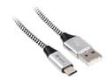Miniatyrbilde 2 av 5: Tracer - USB-kabel - USB (hann) til 24 pin USB-C (hann) - USB 2.0 - 2.1 A - 1 m - svart, sølv