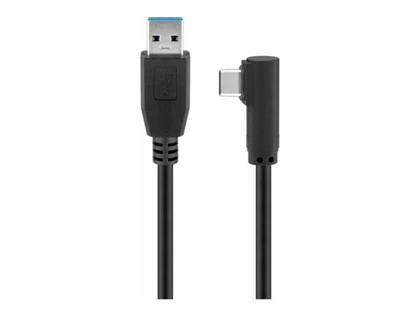 MicroConnect - USB-kabel - USB typ A (hane) rak till 24 pin USB-C (hane) vinklad - USB 3.2 Gen 1 - 1 m - svart