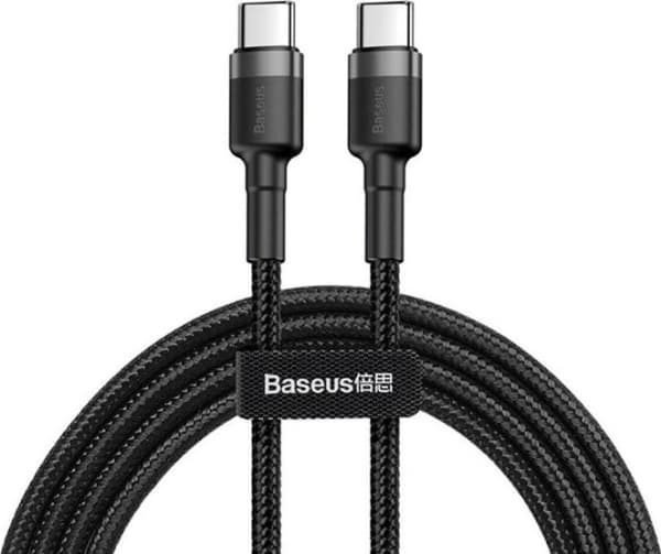Baseus Cafule - USB-kabel - 24 pin USB-C (hann) til 24 pin USB-C (hann) - USB 2.0 - 20 V - 3 A - 2 m - USB Power Delivery (60W), støtte for Power Del