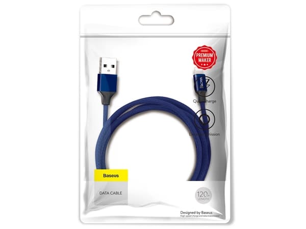 Baseus Yiven, 1,2 m, Lightning, USB A, Hankoppling, Hankoppling, Blå
