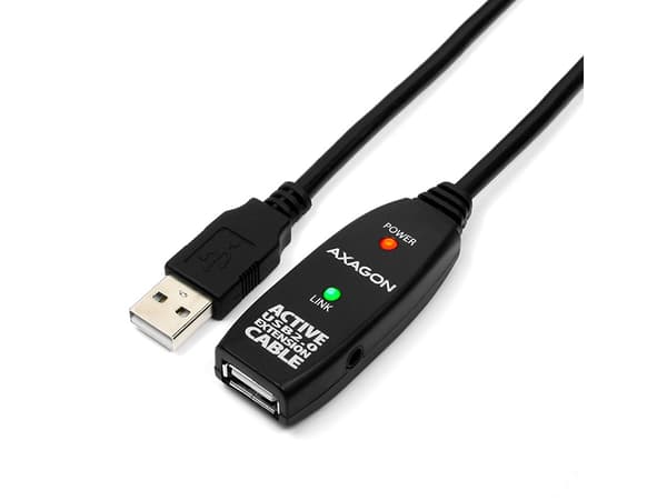 Axagon ADR-210, 10 m, USB A, USB A, USB 2.0, 0,48 Gbit/s, Svart