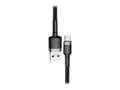 Miniatyrbild 3 av 5: Baseus Cafule - USB-kabel - USB (hane) till 24 pin USB-C (hane) - USB 2.0 - 2 A - 3 m - gråsvart