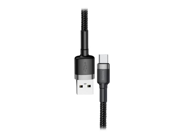 Baseus Cafule - USB-kabel - USB (hane) till 24 pin USB-C (hane) - USB 2.0 - 2 A - 3 m - gråsvart