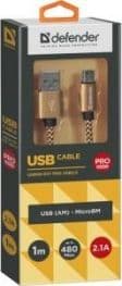 Kabel USB Defender USB-A - microUSB 1 m Złoty (87800)
