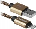 Miniatyrbild 2 av 4: Kabel USB Defender USB-A - microUSB 1 m Złoty (87800)