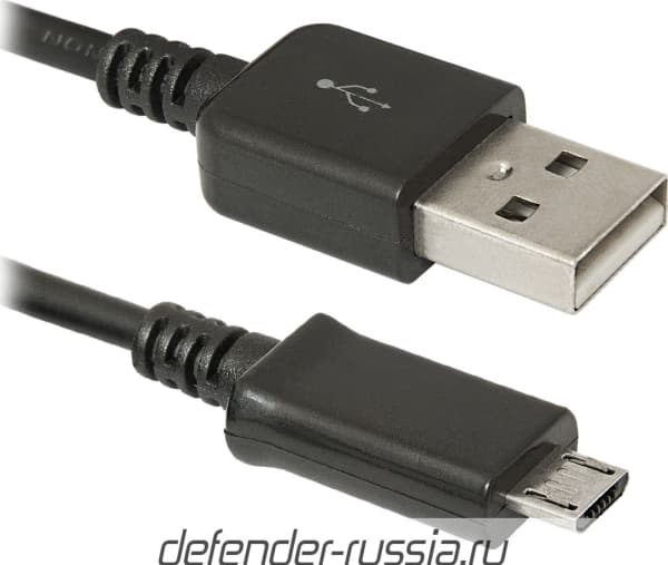 Defender USB-A - 1 m USB-kaapeli Musta (87473)