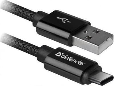 Kabel USB Defender USB-A - Lightning 1 m Czarny (87808)