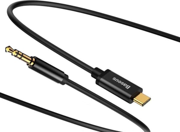 Baseus CAM01-01, 1,2 m, 3,5 mm, USB C, Sort