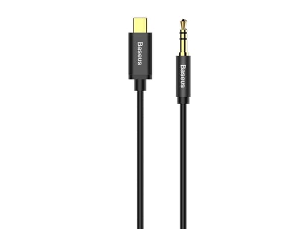 Baseus CAM01-01, 1,2 m, 3,5 mm, USB C, Sort