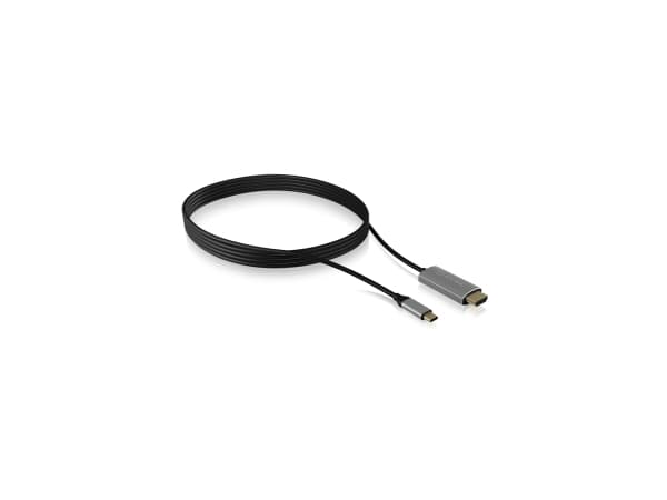 ICY BOX HDMI Tilslutningskabel HDMI-A-stik 1.8 m Sort, Sølv 60373 #####4K UHD HDMI-kabel