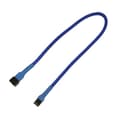Miniatyrbilde 4 av 5: Nanoxia - Forlengelseskabel for viftestrømforsyning - 3 pin internstr (hunn) til 3 pin internstr (hann) - 30 cm - blå