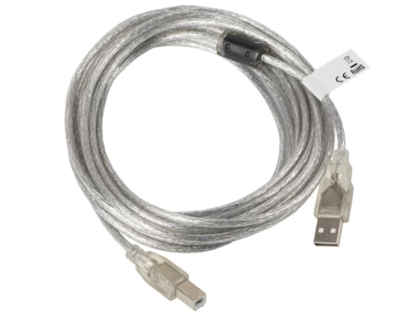 Lanberg - USB-kabel - USB (hane) till USB typ B (hane) - USB 2.0 - 5 m - transparent
