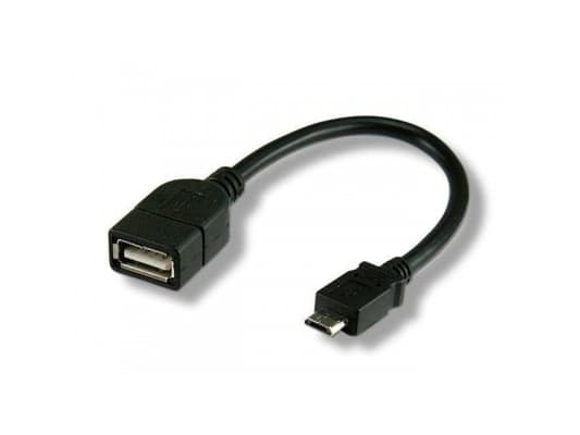 Techly 0.2m USB 2.0 Micro B - USB 2.0 A M/F, 0,2 m, Micro-USB B, USB A, USB 2.0, Hane/Hona, Svart