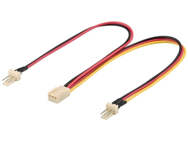 Goobay 93880, 0,22 m, 3-pin, 2 x Fan (3-pin), Hunkjønn, Hankjønn, Rett