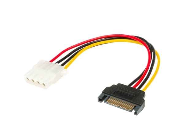 Akasa SATA til 4-pinners Molex-adapter, 0,15 m, SATA 15-kontakt, Molex (4-pinners), flerfarget