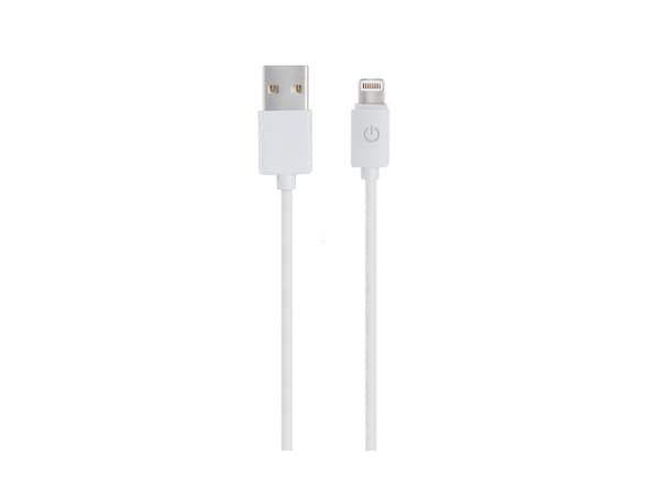RealPower 255649, 1 m, Lightning, USB A, Hankjønn, Hankjønn, Hvit