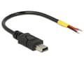 Miniatyrbilde 2 av 4: Delock USB 2.0 Micro-B male > 2 x open wires - Strømkabel - Micro-USB type B (kun strøm) (hann) til uisolert tråd - 10 cm - svart