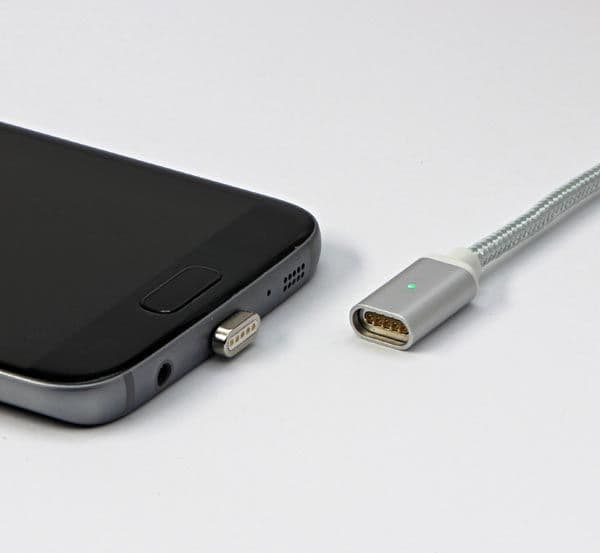 USB cable Red Fighter Magnetic klabel USB (2.0), USB A M- Magnetická konovka, 1 m, silver