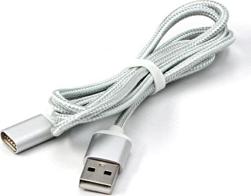 USB cable Red Fighter Magnetic klabel USB (2.0), USB A M- Magnetická konovka, 1 m, silver