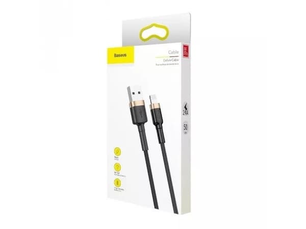 Baseus CALKLF-RV1, 3 m, USB A, Lightning, Hanstik, Guld, Svart