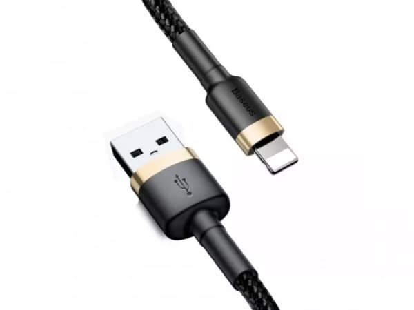 Baseus CALKLF-RV1, 3 m, USB A, Lightning, Hanstik, Guld, Svart